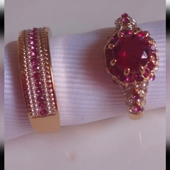 Sapphire rings size 10 (lab created) set - Picture 4 of 7